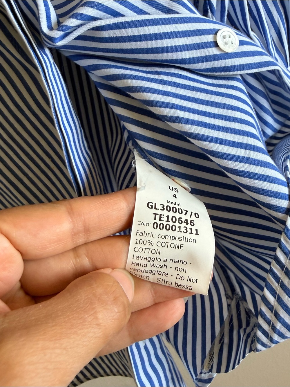 G Label Striped Puff Ruffle Blouse - Picture 7 of 11